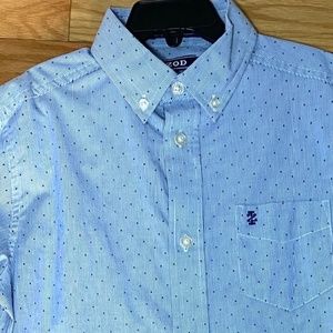 Izod boys long sleeve blue dress shirt